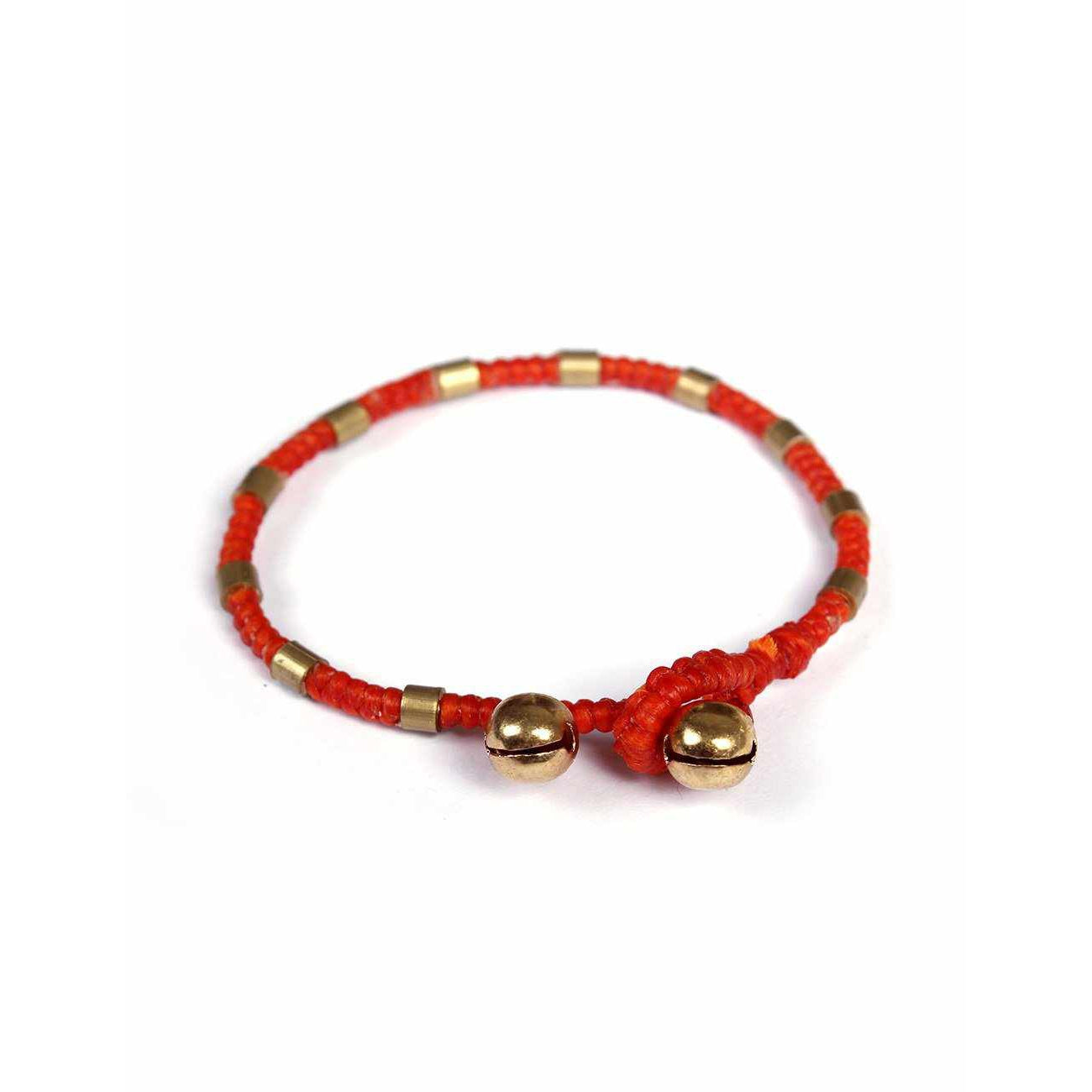 Anali Beaded Wax String Bracelet- Thailand Dark Red